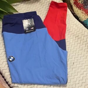 Puma BMW Motorsport Blue and Red Leggings